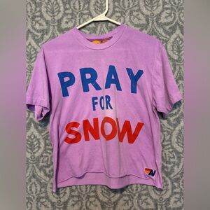 Aviator Nation "Pray For Snow" Boyfriend Tee size Medium